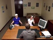 Coed and soccer mom rides head teachers dick