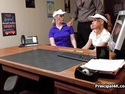 Coed and soccer mom rides head teachers dick