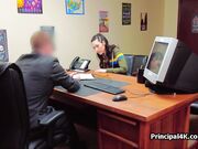 Banging PE teachers beautiful ass on the office desk