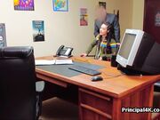 Banging PE teachers beautiful ass on the office desk