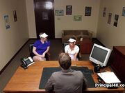 Sexy golf chicks riding principals dick at the office