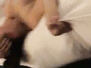 Working blonde bbw in stockings spreads legs