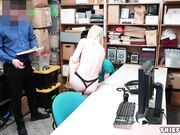 Skinny thief fucked in front of her BF