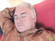 Curvaceous chick rides a massive long sword