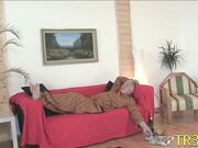 Curvaceous chick rides a massive long sword