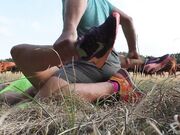 YUMMYCOUPLE Hot blonde wife fucked out in the pasture