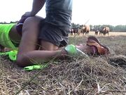 YUMMYCOUPLE Hot blonde wife fucked out in the pasture
