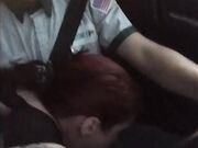 Redhead Teen Gobbles Cock in Audi Ride