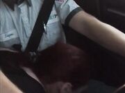 Redhead Teen Gobbles Cock in Audi Ride