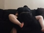 Amateur BBW Footjob and Interracial Quickie on Couch