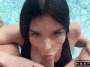 Poolside Passion Minx in a Swimsuit Suck