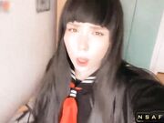 Japanese Schoolgirl Deeply Sucked Dick