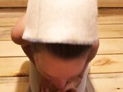 Finnish Teen Amateur Sucks Cock in Sauna