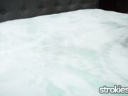 Strokies Penelope Kay greasy fun and sexy jerk job
