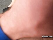 Sloppy deep throating by petite blonde suspect