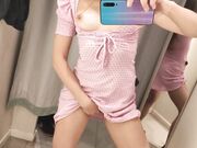 Fitting Room Fun - Touching My Small Tits & Pussy in Public