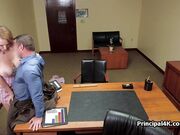 Milf calls husband while riding head teachers dick