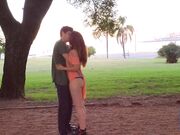 Redhead Teen Romantic Blowjob in the Park