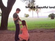 Redhead Teen Romantic Blowjob in the Park
