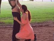 Redhead Teen Romantic Blowjob in the Park