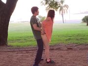 Redhead Teen Romantic Blowjob in the Park
