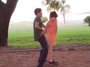 Redhead Teen Romantic Blowjob in the Park