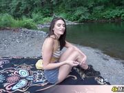 Going to visit the lake with Mila Taylor