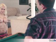 Cute blonde stepsis wants a bet with me