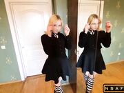 Pretty Stepsister Suck Dick in Front of the Mirror