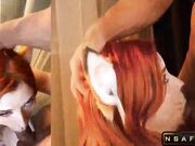 Sexy StepSister Plays with Dildo and S