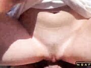 Girl Sucking Dick Stranger in Car and Fuck on a Rest