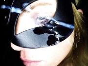 Masked Blonde Dutch Babe Gets a Messy Facial