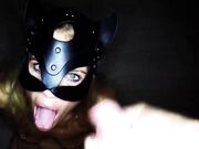 Masked Blonde Dutch Babe Gets a Messy Facial