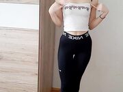 Stripping from Workout Gear - Amateur Teen's Solo Show