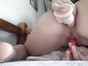 Alone at home, I want my holes filled! Amateur anal masturbation with toys.