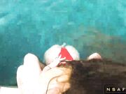 Accidentally Cum in her Pussy near the Rooftop Pool
