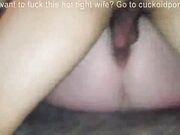 Housewife lets big black cock fuck her then swallows