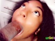 Small Ebony Gets Throat-Fucked by BBC for Slow Dinner