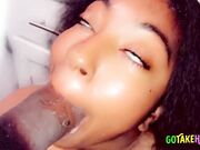Small Ebony Gets Throat-Fucked by BBC for Slow Dinner