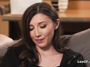Threeway pussy eating and scissoring therapy