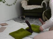 Curvy Big Tit Brunette In Stockings