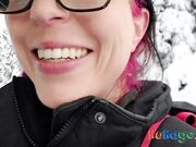 Muscled MILF Sucks in the Mountains