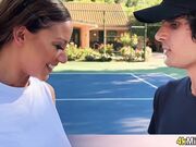 Cassie the tennis instructor having fun