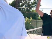 Cassie the tennis instructor having fun