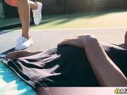 Cassie the tennis instructor having fun