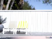 Extra small Maya seduced me by the pool