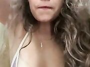 Busty Brunette uses your Dick to Cum before going out