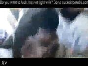 Bareback Babe White slut fun with two black guys