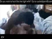 Bareback Babe White slut fun with two black guys