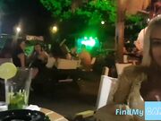 Public Masturbation with Dildo and Strangers Watching